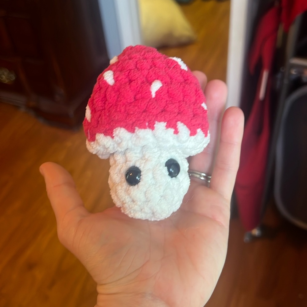 Handmade crocheted mushroom pop it! Suitable for ages 3+